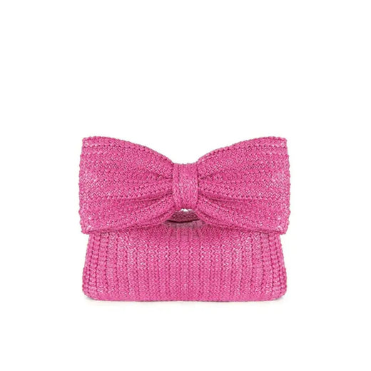 Bow Straw Clutch Handbag