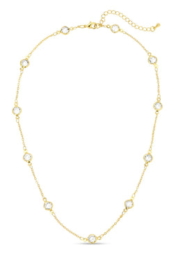 Framed Crystal Accented Collar Necklace
