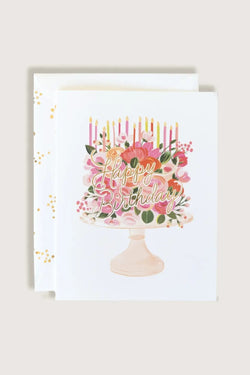 Floral Birthday Cake Card