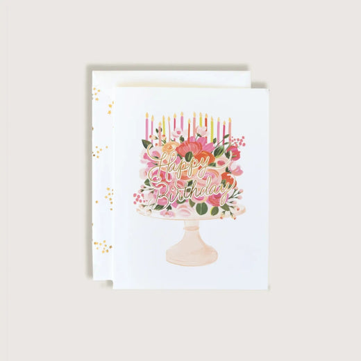 Floral Birthday Cake Card