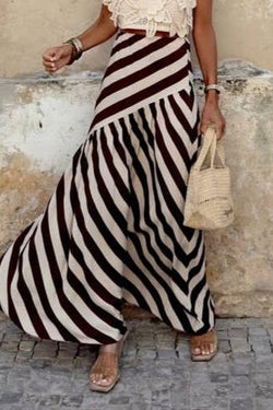 Striped Print Resort Skirt