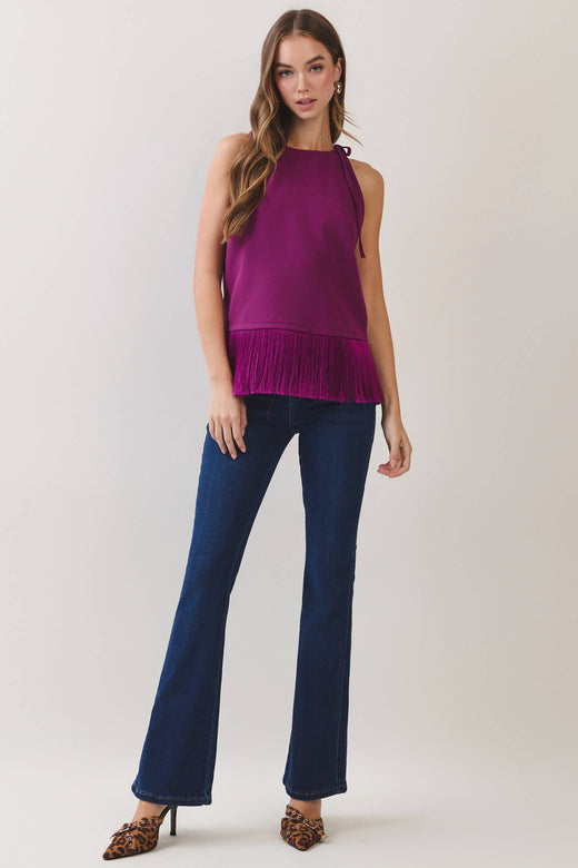 Fringe Hem Sleeveless Top