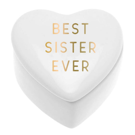 Ceramic Heart Shaped Trinket Box | Best Sister Ever