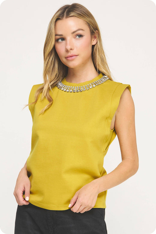 Embellishment Trim Knit Top