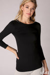 Nikibiki 3/4 Sleeve Crew Neck Top