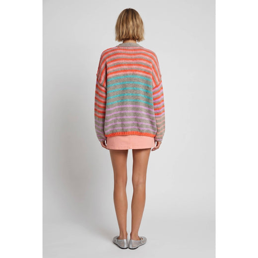 Multi Stripe Open Cardigan