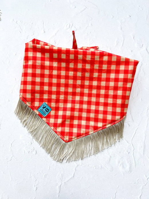 Plaid Fringe Dog Bandana
