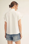 Ruffled Detail Woven Top