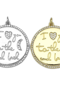 Heart Moon Coin Charm