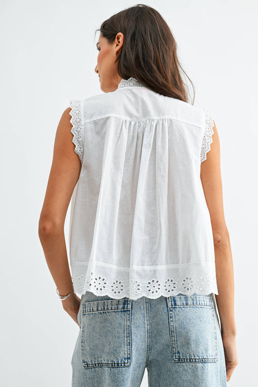 Sleeveless Cotton Blouse