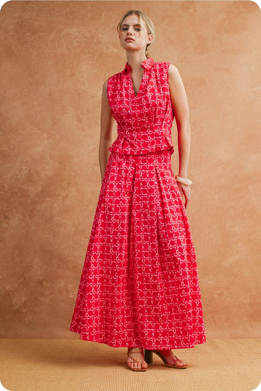 Flower Chainlink Midi Skirt