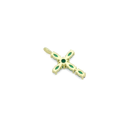 18k GP Stone Cross