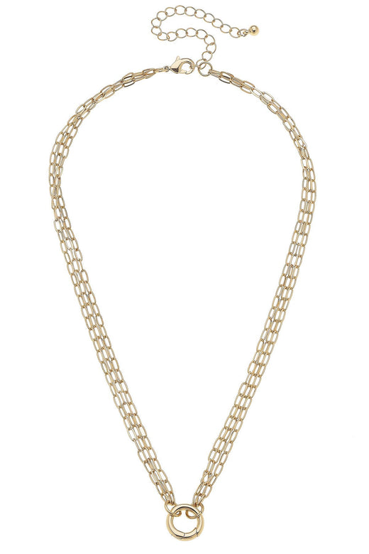 Celia 3-Row Dainty Charm Necklace Base