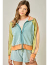 Color Block Zip Up Jacket