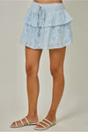 Floral Eyelet Lace Tiered Skort