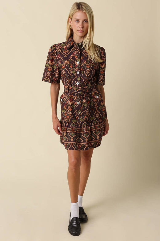 Paisley Belted Mini Dress
