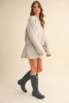 Long Sleeve Sweater Top and Flared Mini Skirt Set