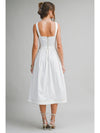 White Button-Front Midi Dress