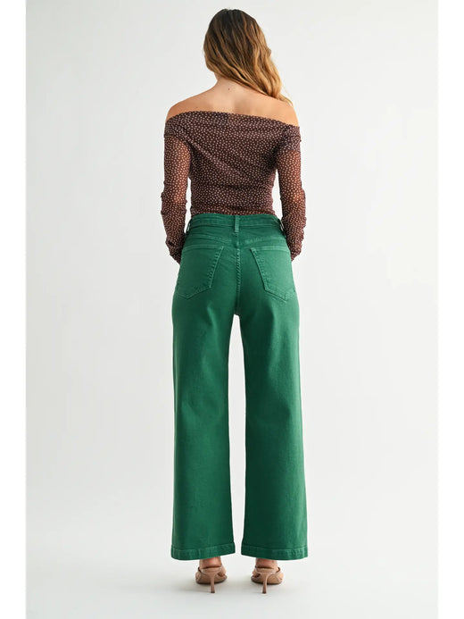 Patch Pocket Wide Leg Jean