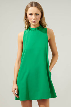 Benson Trapeze Mock Neck Mini Dress