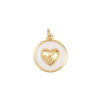 Heart White in Gold Charm