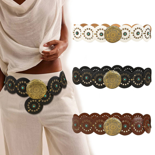 Studded Circular Disc Snap Belt