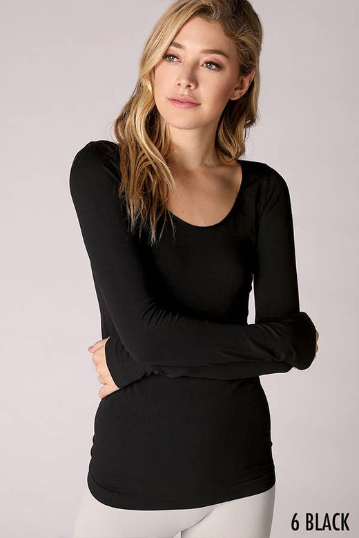 Nikibiki Long Sleeve Scoop Neck Top