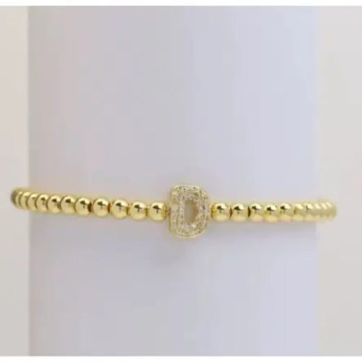 Gold Beaded Initial Bracelets