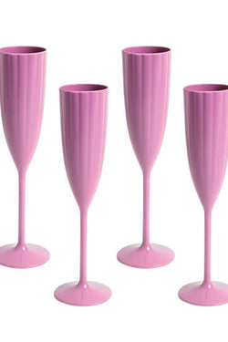 Scalloped Acrylic Champagne Flutes