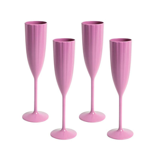 Scalloped Acrylic Champagne Flutes