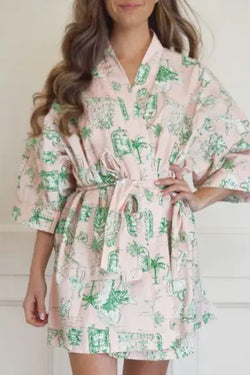 Palm Beach Pink Kimono Robe