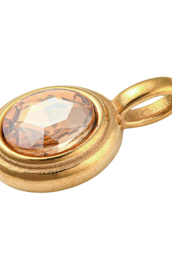 Topaz Glass Stone Charm Oval
