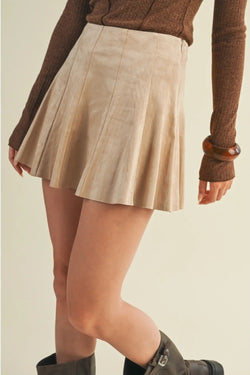 Side Zipper Flared Skorts