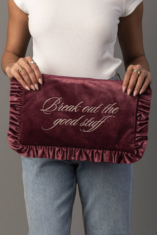 Ruffle Saying Travel Pouch