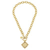 Handcast Gold Intaglio Coin Front Toggle Necklace