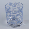 Blue Horse Racing Icons Rocks Glass