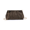 Elva Croc Embossed Faux Suede Clutch