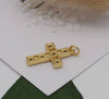 CZ Cross Charm, 18K GF