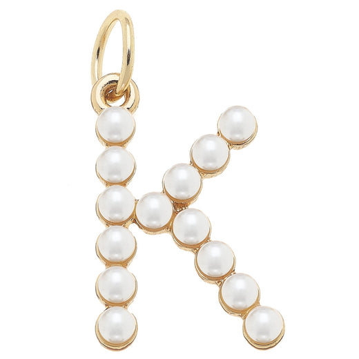 Pearl-Studded Letter Charm