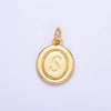Letter Initial Engraved Stamped Oval Charm