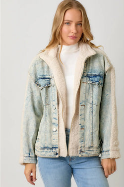 Denim Mixed Sherpa Jacket