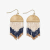 Claudia Multi-Striped Short Beaded Fringe Earrings