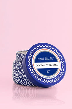 8.5oz Coconut Santal Blue Travel Tin