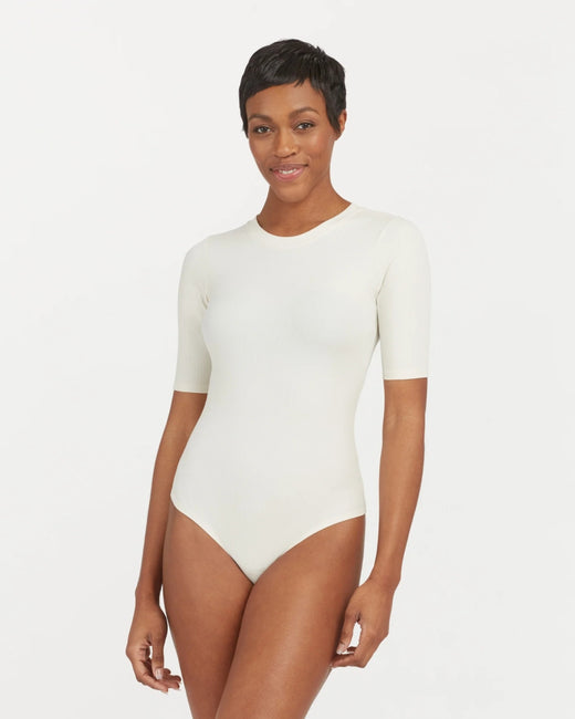 Suit Yourself Ribbed Crew Neck Short Sleeve Bodysuit