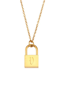Initial Charm - Gold Lock