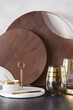 Marble Bowl with Brass Spoon