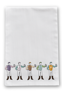 Standing Jockeys Multi Color Tea Towel