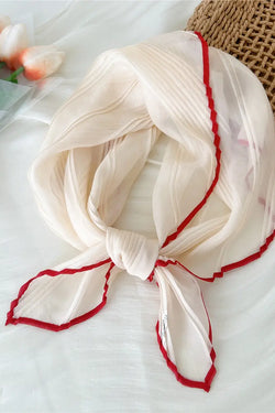 Pleated Sheer Square Scarf