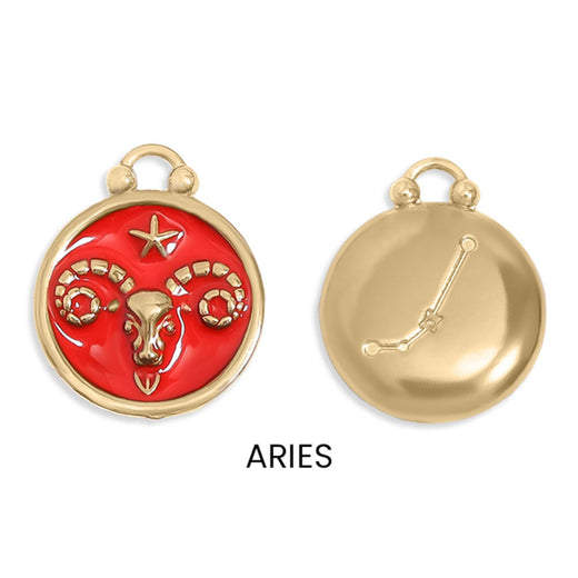 Zodiac Charm - 18K Gold PVD Epoxy