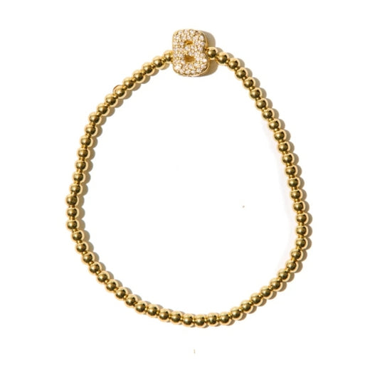 Gold Beaded Initial Bracelets